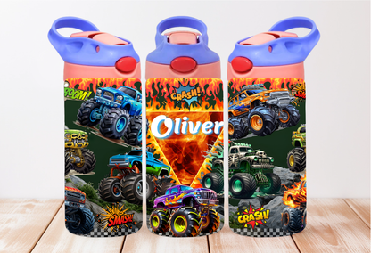 Monster Trucks Kids 12oz Flip Top Tumbler