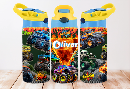 Monster Trucks Kids 12oz Flip Top Tumbler