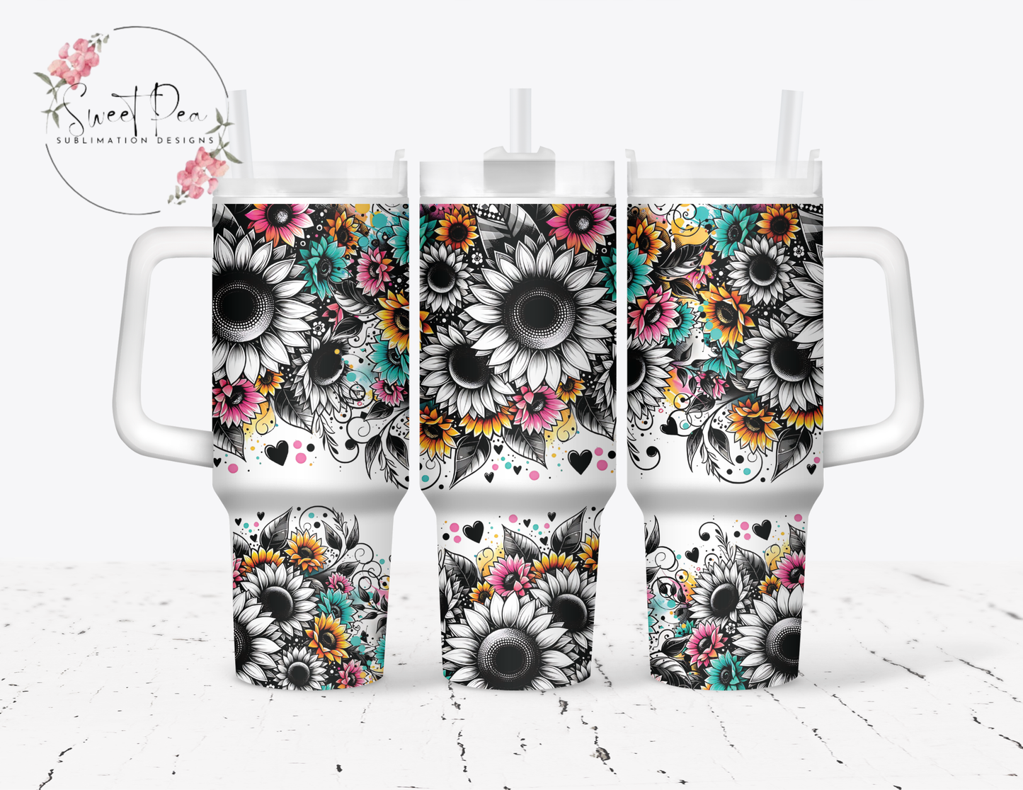 Bright Sunflowers 40oz Tumbler