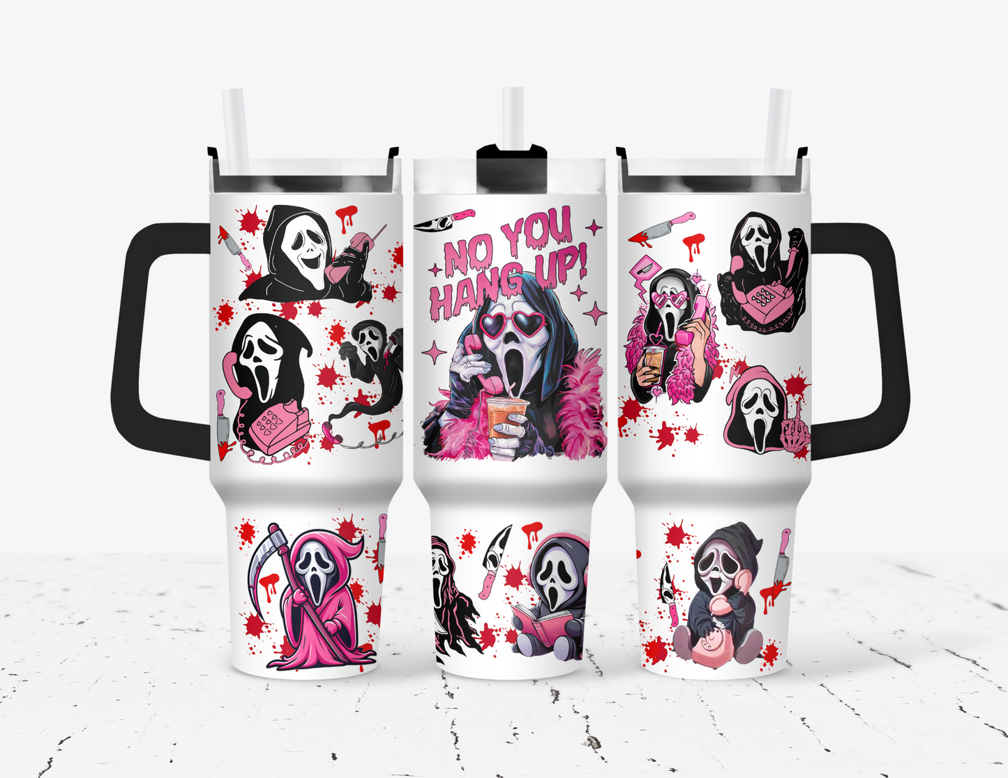 Coffee Lover Halloween Character 40oz Tumbler with Handle