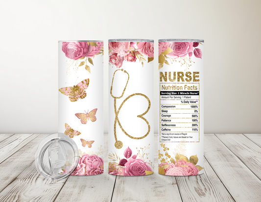 Nurse Nutritional Facts 20oz Tumbler