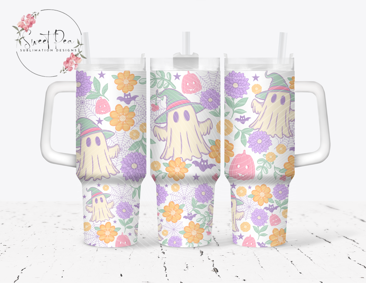 Pastel Ghost Halloween 40oz Tumbler