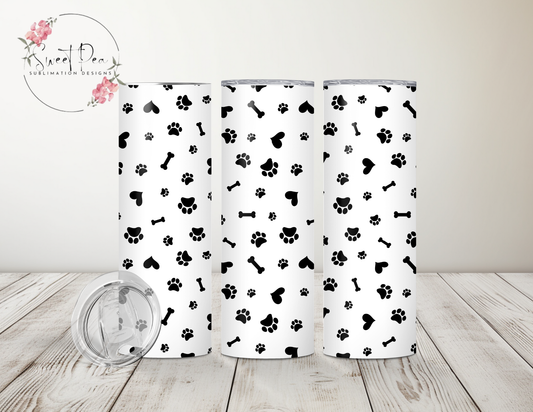 Dog Paw Prints 20oz Tumbler