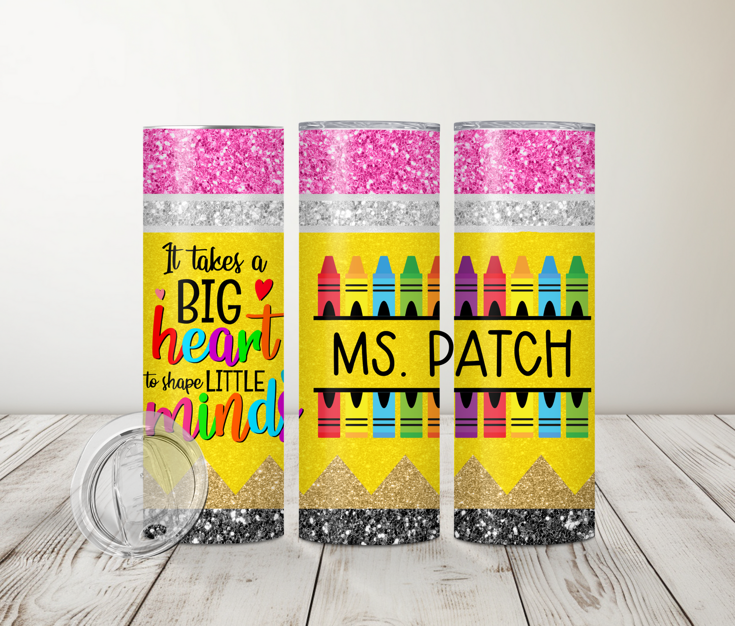 Personalized Teacher Pencil Design 20oz Tumbler