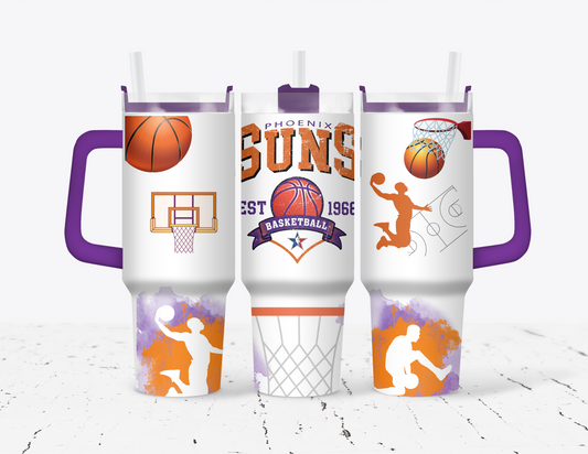 Phoenix Suns Basketball 40oz Tumbler with Handle