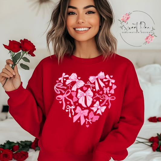 Pink Bow Heart T-shirt or Sweatshirt