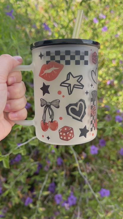 Mama Life Glass Mug with Handle