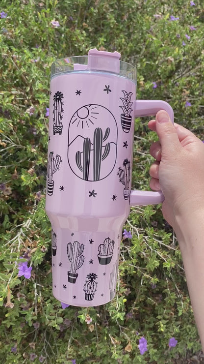 Purple Cactus 40oz Tumbler