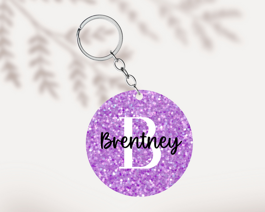 Personalized Glitter Name Keychain