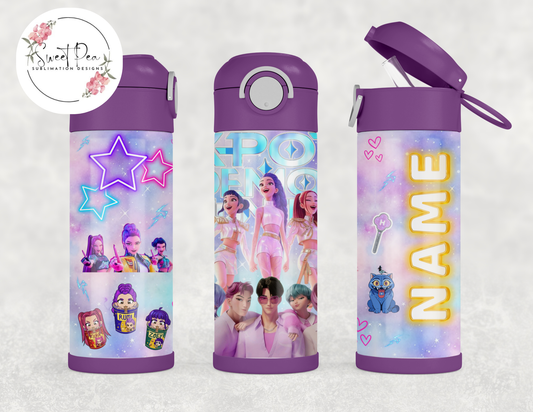 Huntrix K-Pop Demon Hunters 12oz Kids Flip Top Tumbler