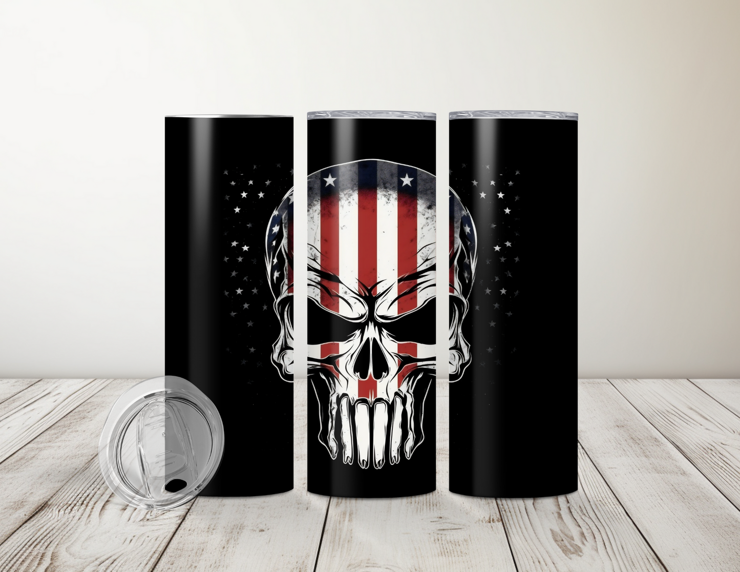 American Flag Skull 20 oz Tumbler