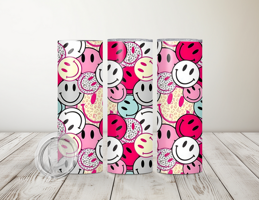 Smiley Faces Animal Print 20 oz Tumbler