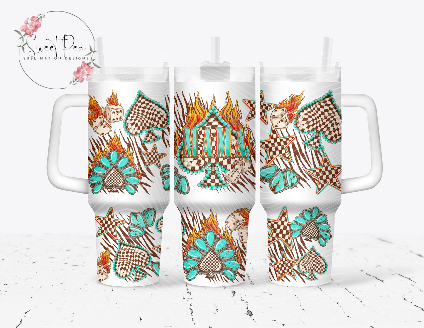 Spades Mama Checkered 40oz Tumbler
