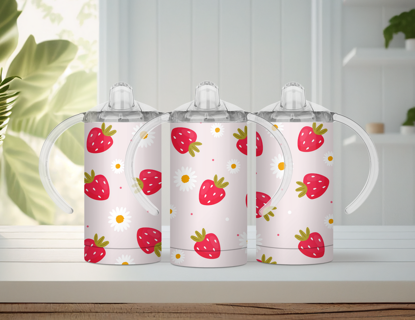 Strawberries & Daisies Kids/Sippy Cup