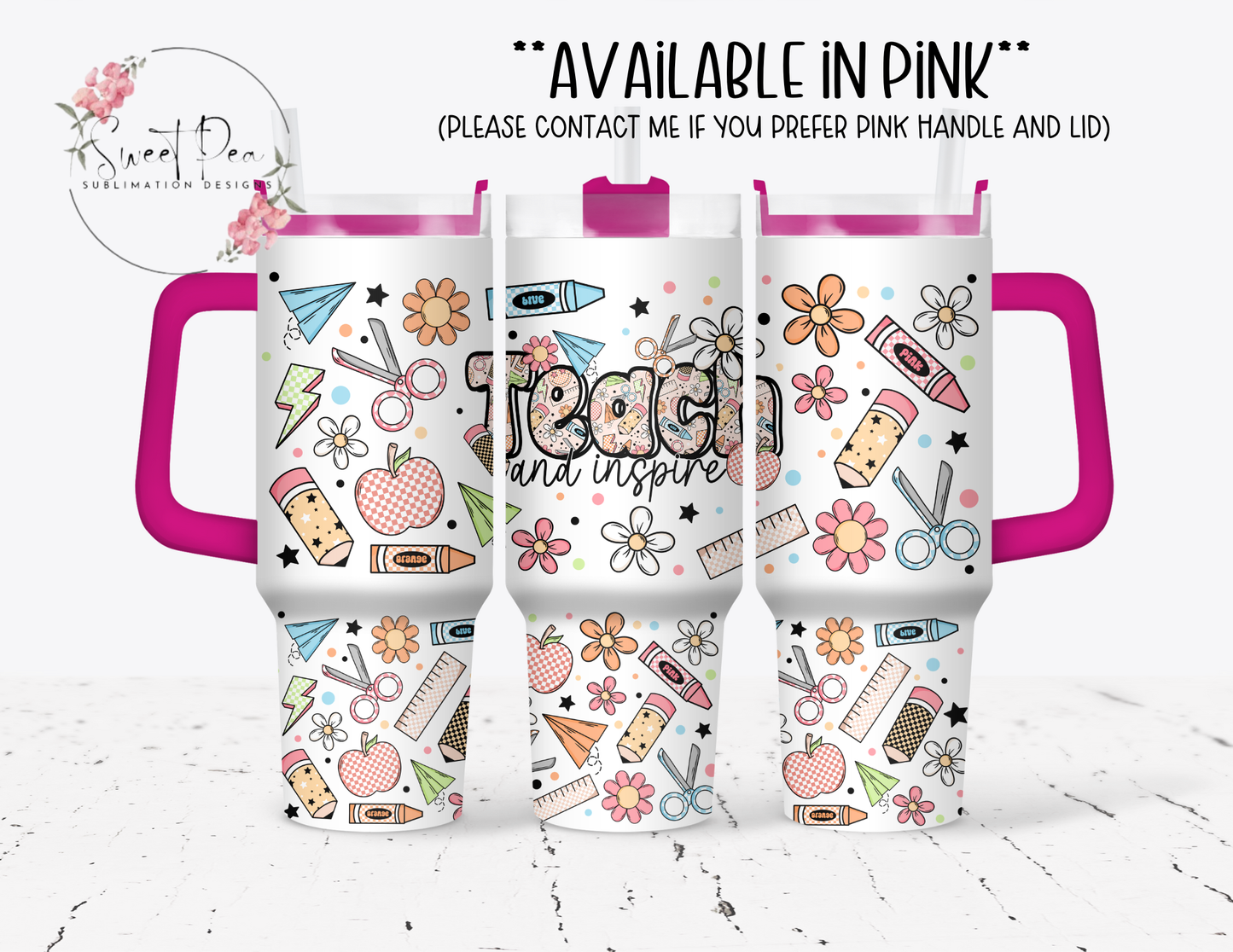 Teach & Inspire Teacher 40oz Tumbler