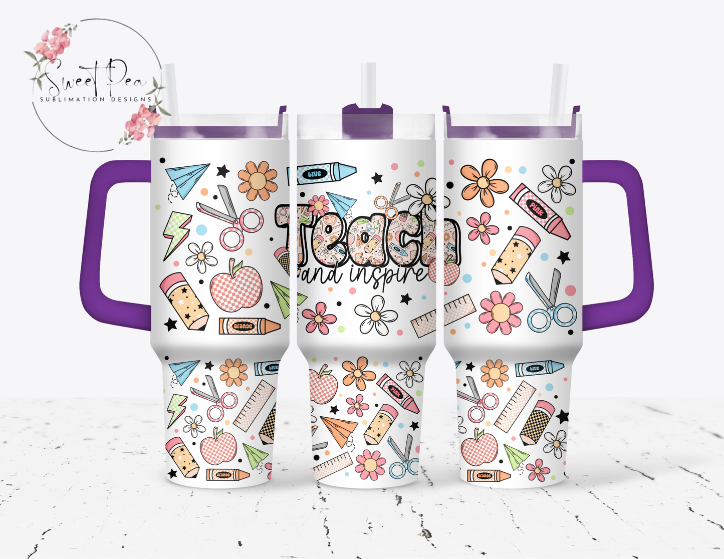 Teach & Inspire Teacher 40oz Tumbler