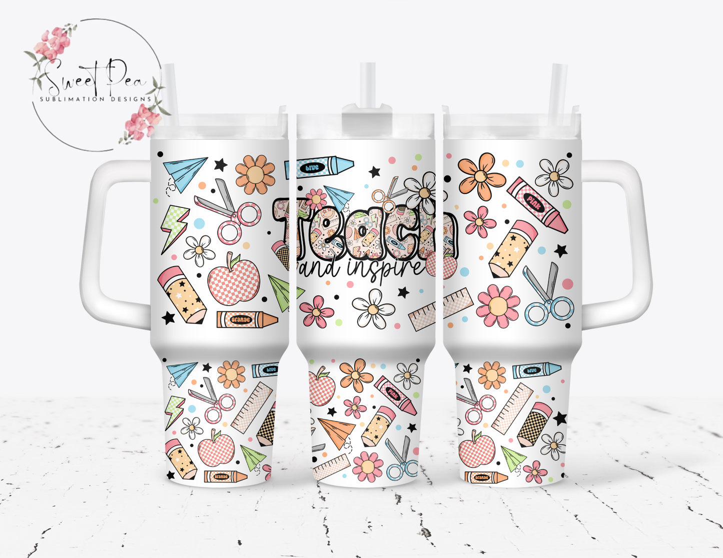 Teach & Inspire Teacher 40oz Tumbler