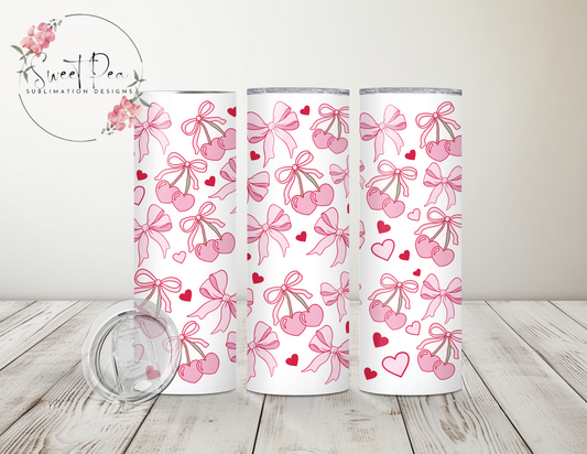 Coquette Cherry Hearts 20oz Tumbler