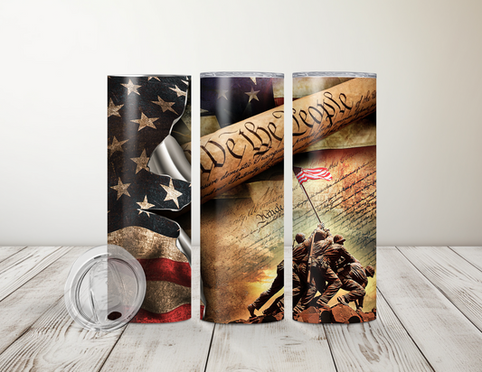 We The People Constitution 1776 Flag 20oz Tumbler